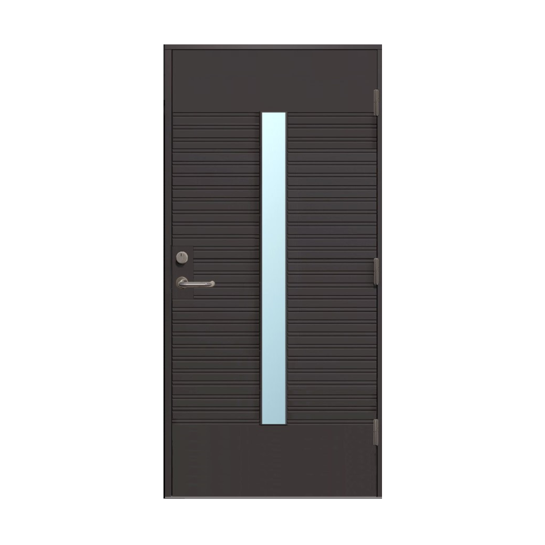 NordicDoor Ytterdør Kristine med Glass Dempet Sort H