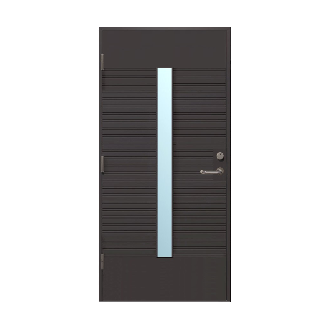 NordicDoor Ytterdør Kristine med Glass Dempet Sort V