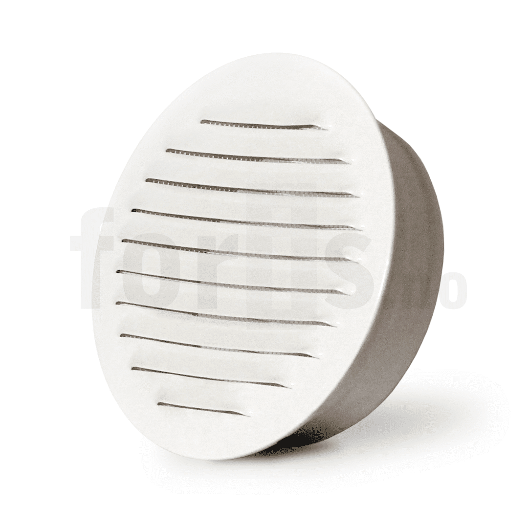 Rund hvit aluminiumsrist