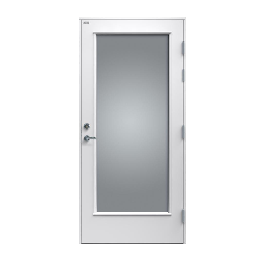 Ytterdør Helt Glass Hvit Diplomat med glass H